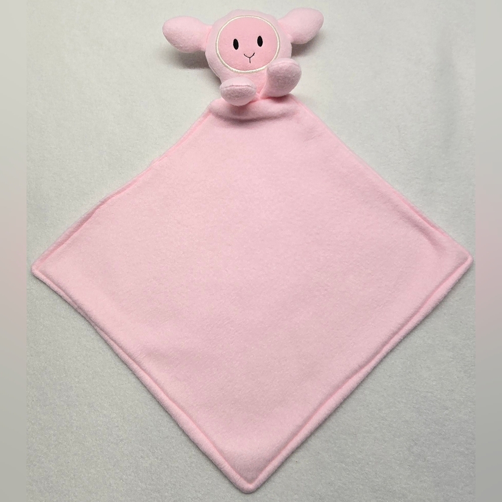 Pink Lamb Lovey Security Blanket Baby Plush Fleece Soft